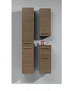 Artiqua Midischrank Serie 818, 73x30x30cm Anschlag links, Weiss Glanz, 1 Tür und 1 Schublade