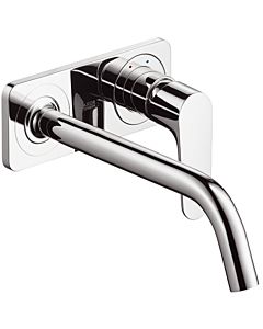 Axor Citterio M 34115000 Single lever basin mixer for concealed installation with spout 227 mm and plate wall-mounted chrome