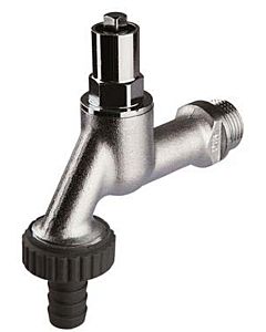 Seppelfricke Sepp outlet valve 0000143 DN 20, brass matt chrome-plated, for socket wrench upper part, with hose screw connection
