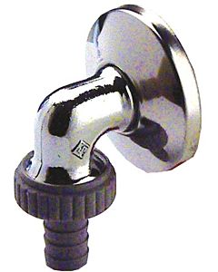 Aalberts Sepp wall connection bend 0006132 DN 15, with rosette and hose connection, chrome-plated brass
