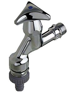 Seppelfricke Sepp fitting combination 0006022 DN 15, chrome-plated brass, pipe aerator, backflow preventer, hose screw connection, three star handle