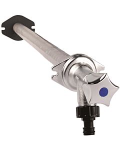 Seppelfricke SEPP Eis-Basis external wall valve 0536077 DN 15, chrome-plated brass, frost-proof, socket wrench / crown handle