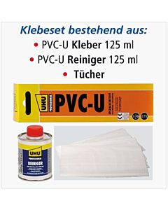 Airfit Klebe-Set 10000KS PVC-U Kleber/Reiniger je 125 ml und Tücher
