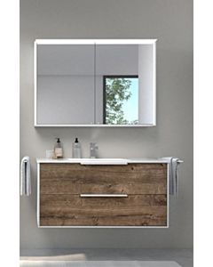 Artiqua series 774 Bathroom furniture block with LED mirror cabinet 774B2281MSMS3 80cm, with washbasin and base cabinet, handle H3 black matt black matt