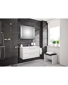 Artiqua Basic Bathroom furniture block Plus with LED light mirror 80811091005 100 cm, white high gloss, with Bathroom ceramics washbasin and vanity unit