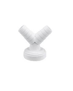 ASW hose connection set 111722 AG 2000 2000 /2&quot; 45°, double for sink trap, PP white