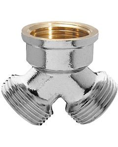 Universal Y-piece 804 034 IG 3/4 to 2 AG 3/4, chrome-plated brass
