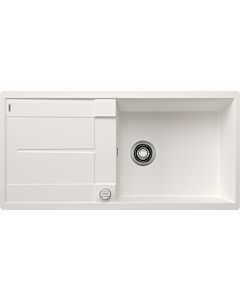 Blanco sink 516522 99 x 49 cm, PuraDur white, reversible, drain remote control with rotary control