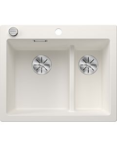 Blanco sink 523700 61.5 x 51 cm, PuraDur white, reversible, drain remote control with rotary control