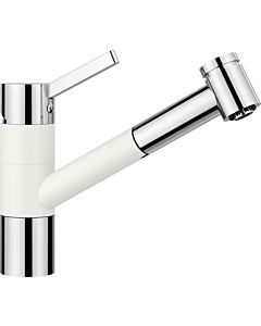 Blanco Tivo -s kitchen faucet 517613 extendable, SILGRANIT look silgranit white / chrome