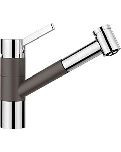 Blanco Tivo -s kitchen faucet 518798 pull-out, SILGRANIT look rock gray / chrome