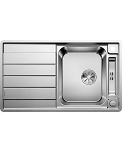 Blanco sink 522102 86 x 51 cm, stainless steel satin finish, reversible, drain remote control with rotary control