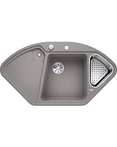 Blanco sink 523658 105.7 x 57.5 cm, PuraDur alumetallic, drain remote control with rotary control