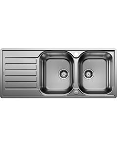 Blanco sink 519713 116x50cm, stainless steel brush finish, reversible, with drain remote control