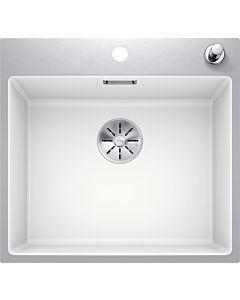 Blanco SUBLINE 500-IF / ASteelFrame évier 524112 54,3 x 51 cm, PuraDur blanc , installation par le haut, avec télécommande à bouton-poussoir