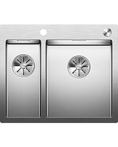 Blanco Claron sink 521647 340/180-IF / A , 60.5 x 51 cm, stainless steel, with PushControl drain remote control