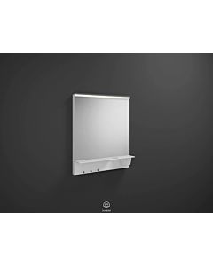 Burgbad Eqio Leuchtspiegel SEZQ065F2009 65 x 76,9 x 15 cm, Weiß Hochglanz, horizontale LED-Aufsatzleuchte, Ablage