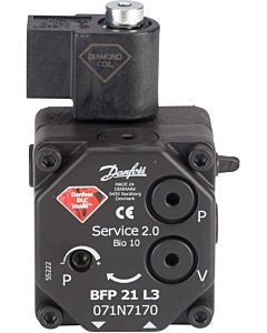 Danfoss Bfp 21 oil burner pump 071N7170 L3, 2400-3600 n, left, 24 l/h, 2000 -stage, with solenoid valve