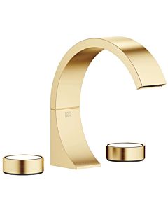 Dornbracht Cyo three-hole fitting 20713811-28 for washbasin, projection 167mm, with waste fitting, brushed brass