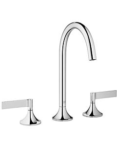 Dornbracht Vaia three hole faucet 20713819-06 for washbasin, with pop-up waste, matt platinum