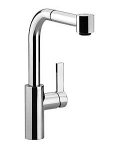 Dornbracht Elio single-lever sink mixer 33870790-06, pull-out, handle on the right, with shower function, projection 235 mm, matt platinum