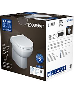 Duravit no. 2000 floorstanding washdown WC set 41840900A1 with WC seat, rimless, white