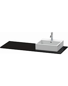 Duravit XSquare console XS060GR4040 140x55cm, with 2000 cutout, right, black high gloss