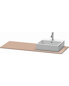 Duravit XSquare console XS060GR8686 140x55cm, with 2000 cutout, right, cappuccino high gloss