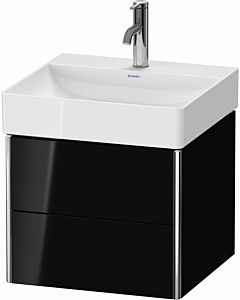 Duravit XSquare Meuble sous lavabo XS416004040 48,4x39,7x46cm, 2 tiroirs, noir brillant