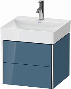 Duravit XSquare Meuble sous lavabo XS416004747 48,4x39,7x46cm, 2 tiroirs, Stone Blue très brillant