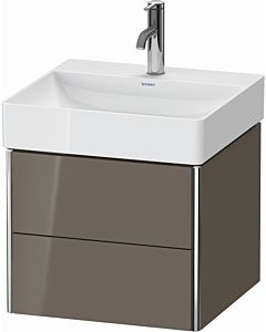 Duravit XSquare Meuble sous lavabo XS416008989 48,4x39,7x46cm, 2 tiroirs, Flannel Grey hochglanz