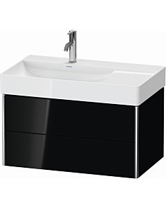 Duravit XSquare Meuble sous lavabo XS416804040 78,4x39,7x46cm, 2 tiroirs, noir brillant
