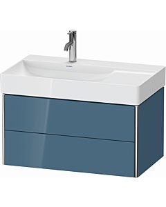 Duravit XSquare Meuble sous lavabo XS416804747 78,4x39,7x46cm, 2 tiroirs, Stone Blue très brillant