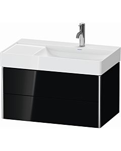 Duravit XSquare Meuble sous lavabo XS416904040 78,4x39,7x46cm, 2 tiroirs, noir brillant