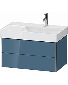 Duravit XSquare Meuble sous lavabo XS416904747 78,4x39,7x46cm, 2 tiroirs, Stone Blue très brillant
