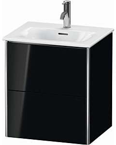 Duravit XSquare Meuble sous lavabo XS432104040 51x56x41,8cm, 2 tiroirs, noir brillant