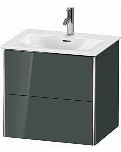 Duravit XSquare Meuble sous lavabo XS432203838 61x56x47,8cm, Dolomiti Grey très brillant, 2 tiroirs