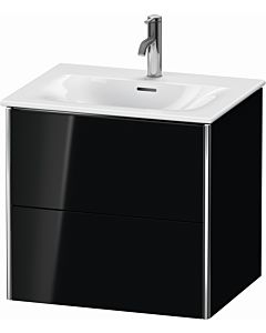 Duravit XSquare Meuble sous lavabo XS432204040 61x56x47,8cm, noir brillant, 2 tiroirs