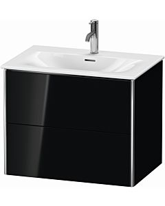 Duravit XSquare Meuble sous lavabo XS432304040 71x56x47,8cm, noir brillant, 2 tiroirs