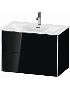 Duravit XSquare Meuble sous lavabo XS432404040 81x56x47,8cm, noir brillant, 2 tiroirs