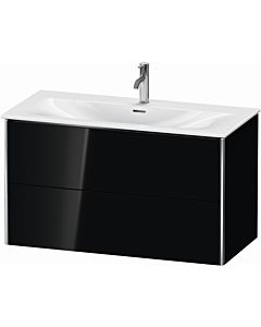 Duravit XSquare Meuble sous lavabo XS432504040 101x56x47,8cm, noir brillant, 2 tiroirs