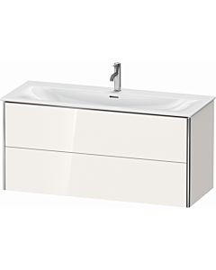 Duravit XSquare Meuble sous lavabo XS432602222 121x56x47,8cm, blanc très brillant, 2 tiroirs