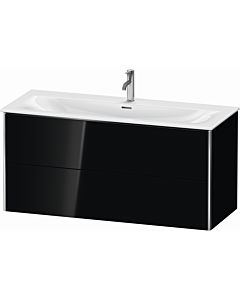 Duravit XSquare Meuble sous lavabo XS432604040 121x56x47,8cm, noir brillant, 2 tiroirs