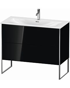 Duravit XSquare Meuble sous lavabo XS452504040 101x84x47,8cm, noir brillant, 2 tiroirs