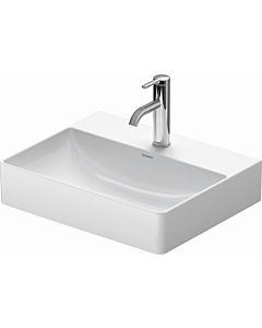 Duravit DuraSquare washbasin 23565000141 50x40cm, without overflow, with tap platform, ground, 2 tap holes, white WonderGliss