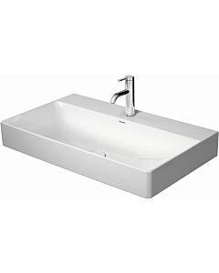 Duravit DuraSquare furniture washbasin sanded 2353800014 80 x 47 cm, without overflow, with tap platform, 2 tap holes, white