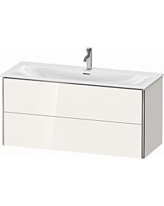 Duravit XSquare Meuble sous lavabo XS432608585 121x56x47,8cm, blanc très brillant, 2 tiroirs