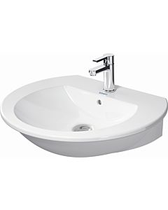 Duravit Darling Nouveau lavabo 26216500001 avec trou pour robinetterie, avec trop-plein, blanc, wondergliss