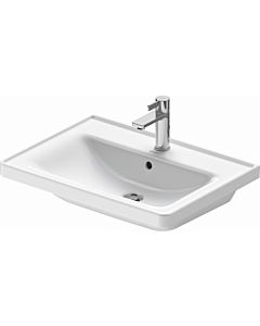 Duravit D-Neo lavabo pour meuble 23676500001 65cm, wondergliss blanc, avec trou pour robinet et trop-plein