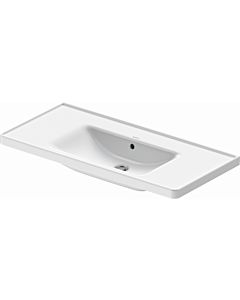 Duravit D-Neo lavabo pour meuble 23671000601 wondergliss blanc, sans trou pour robinetterie, avec trop-plein